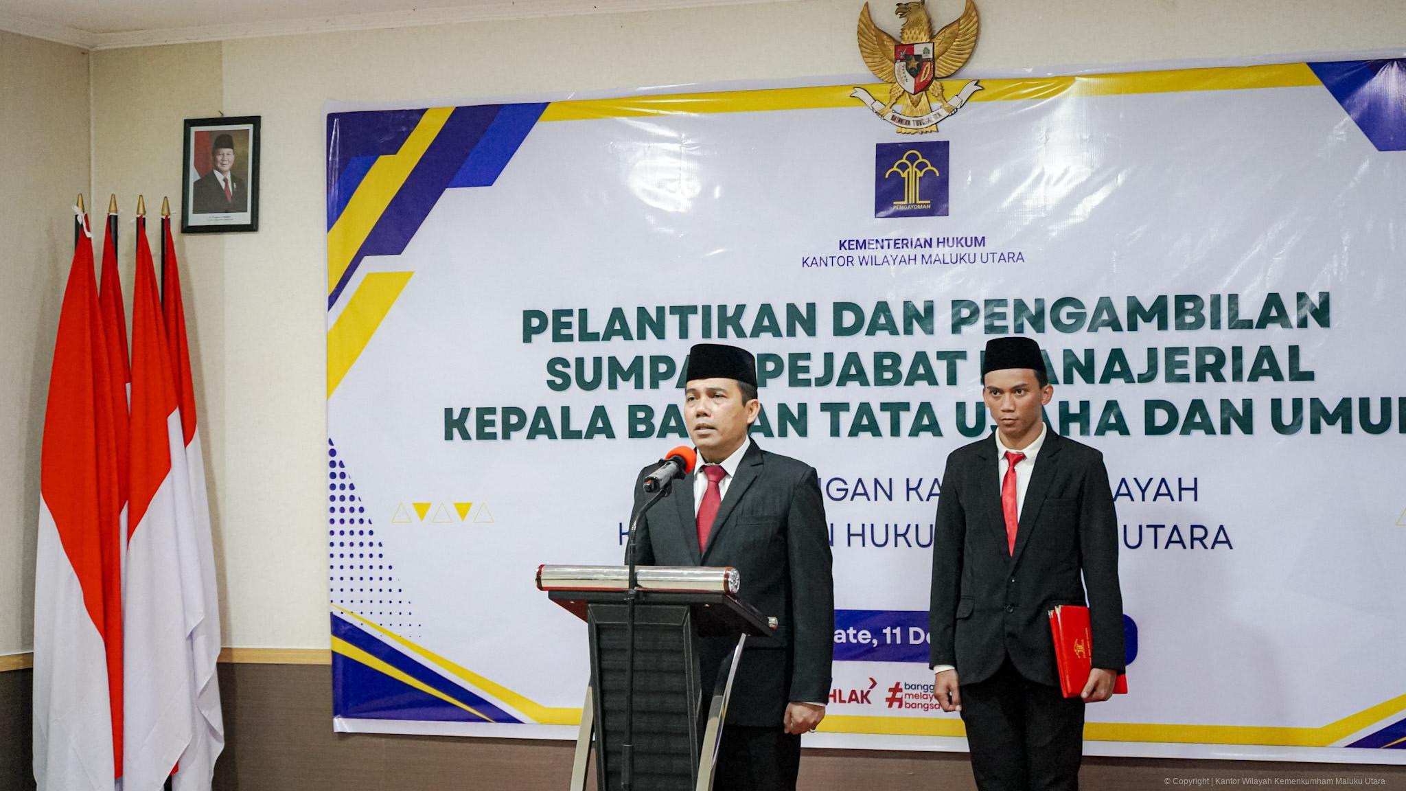 Pelantikan Pejabat Manajerial, Spirit Baru Kinerja Layanan Kemenkum Malut
