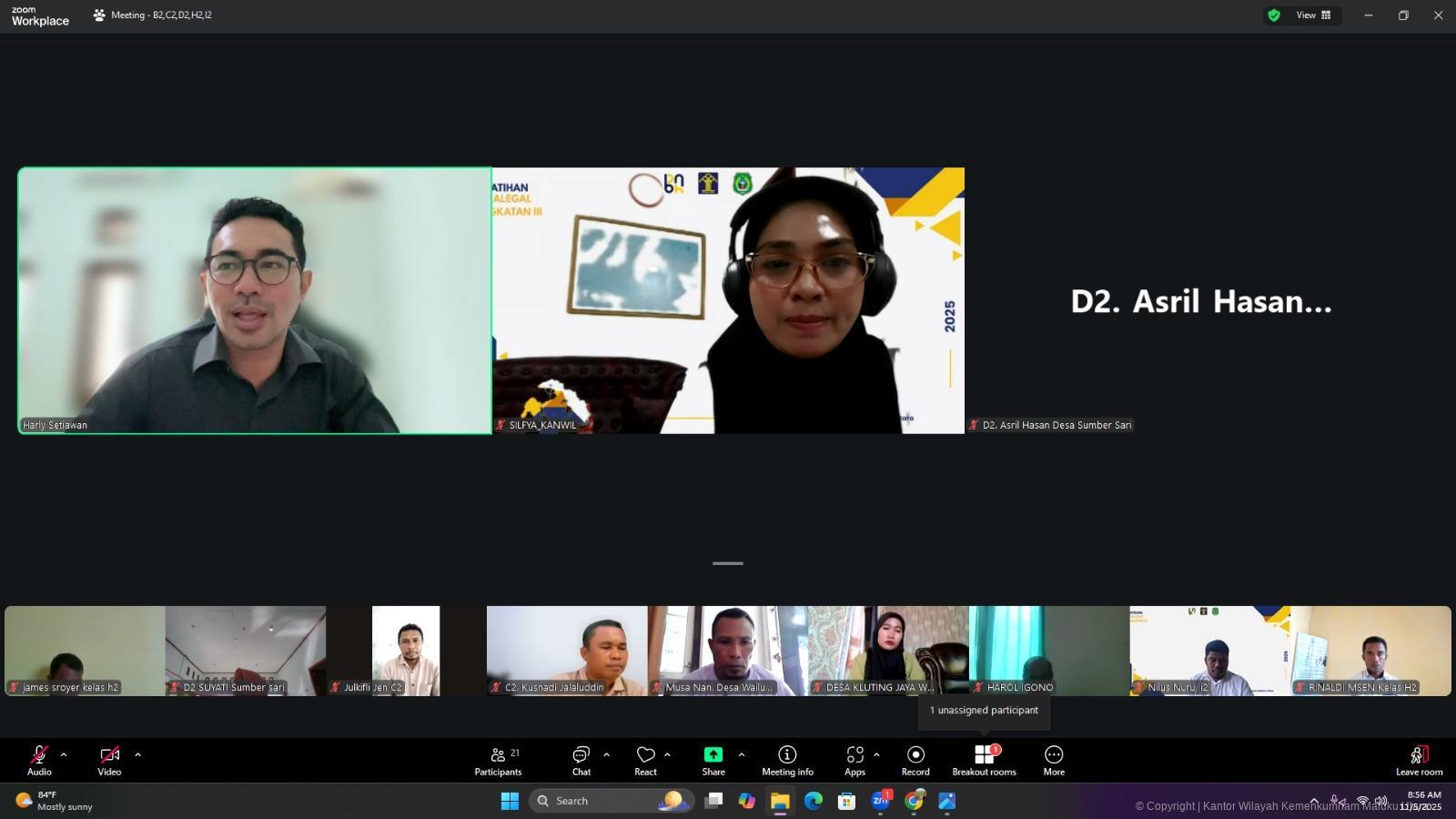 Kanwil Kemenkum Malut Gelar Pelatihan Paralegal Serentak Angkatan III Batch III Secara Daring