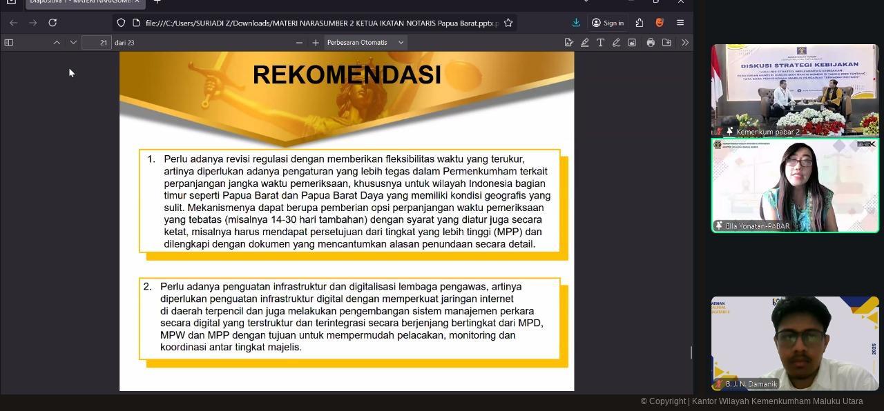 Kemenkum Malut Perkuat Pengawasan Jabatan Notaris Cegah Pelanggaran Integritas Kemenkum Malut Perkuat Pengawasan Jabatan Notaris Cegah Pelanggaran Integritas