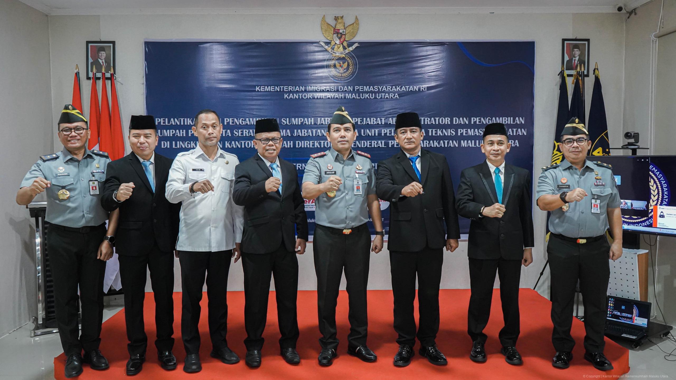 Sinergi di Masa Transisi, Kakanwil Hadiri Pelantikan Pejabat dan PNS Lingkup Kanwil Ditjen Pemasyarakatan Malut
