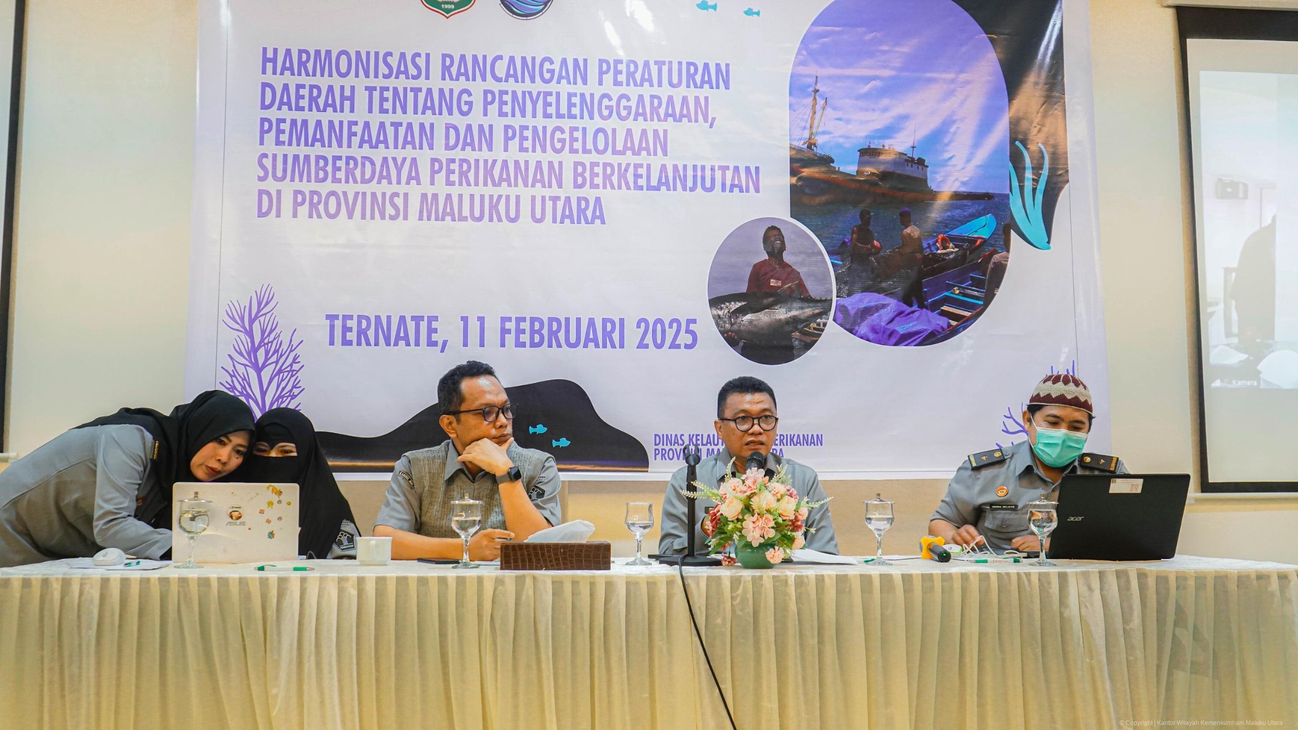 Pemprov dan Kemenkum Malut Bersinergi Harmonisasi Ranperda Pengelolaan Sumber Daya Perikanan Berkelanjutan