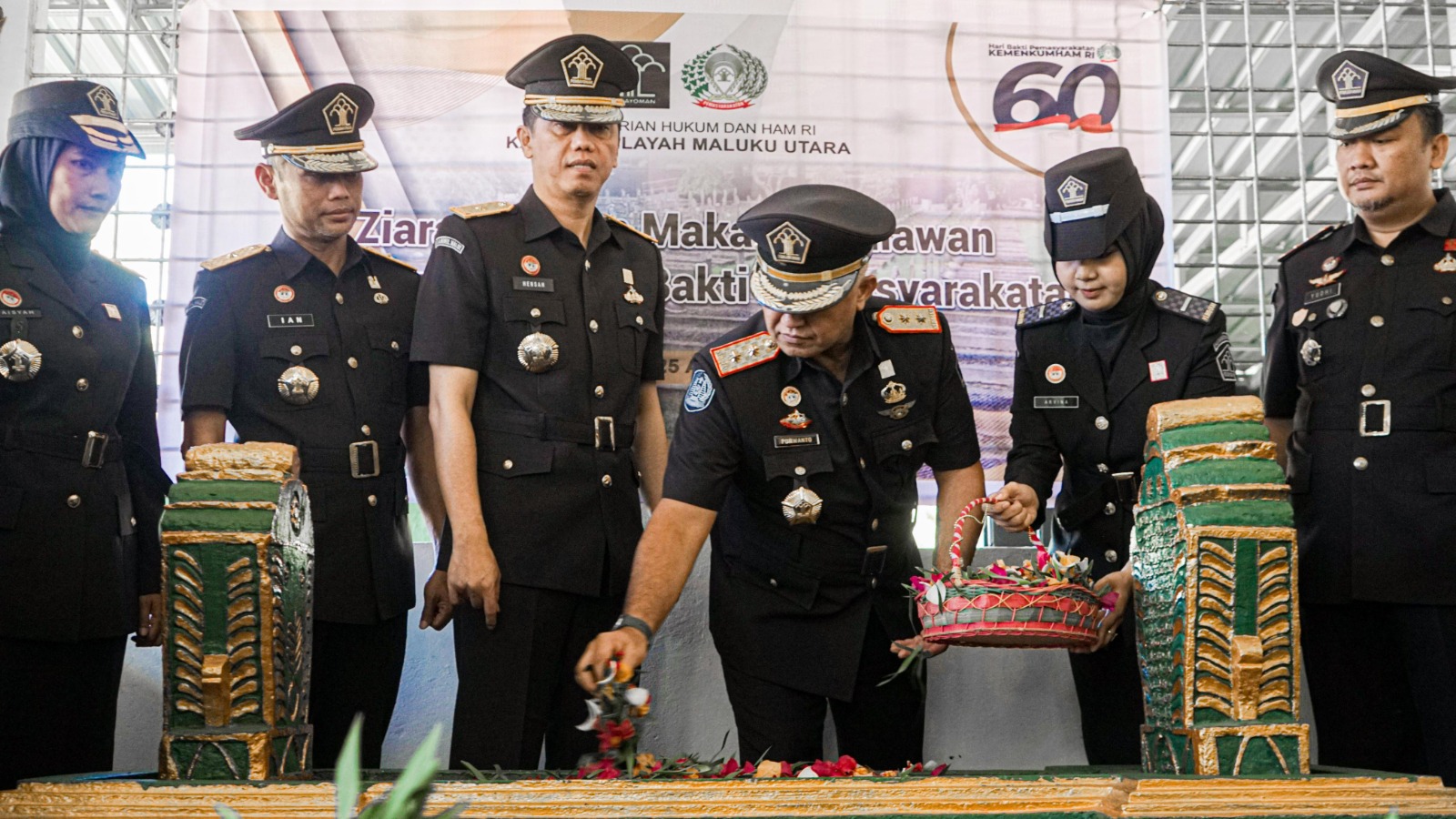 Kanwil Kemenkumham Malut Gelar Tabur Bunga Jelang Puncak Peringatan HBP ke 60