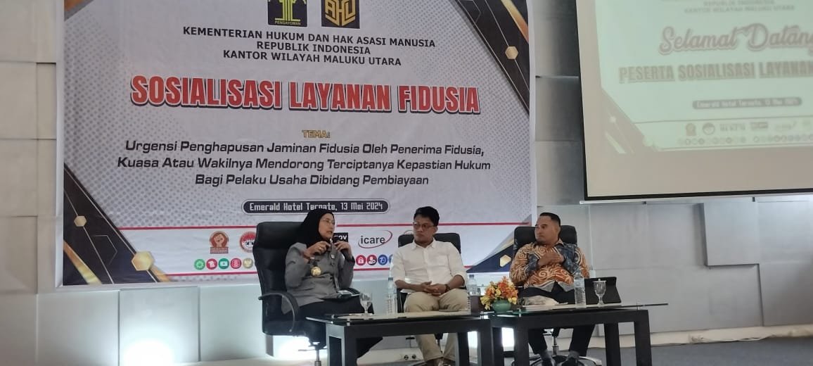 Tekankan Pentingnya Pendaftaran dan Penghapusan Sertifikat Jaminan Fidusia, Kanwil Kemenkumham Malut Gelar Sosialisasi